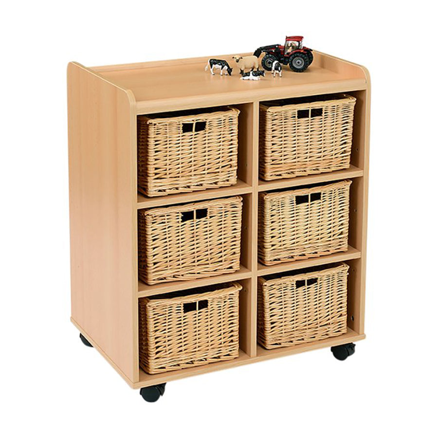 6 Deep Storage Unit With Willow Baskets