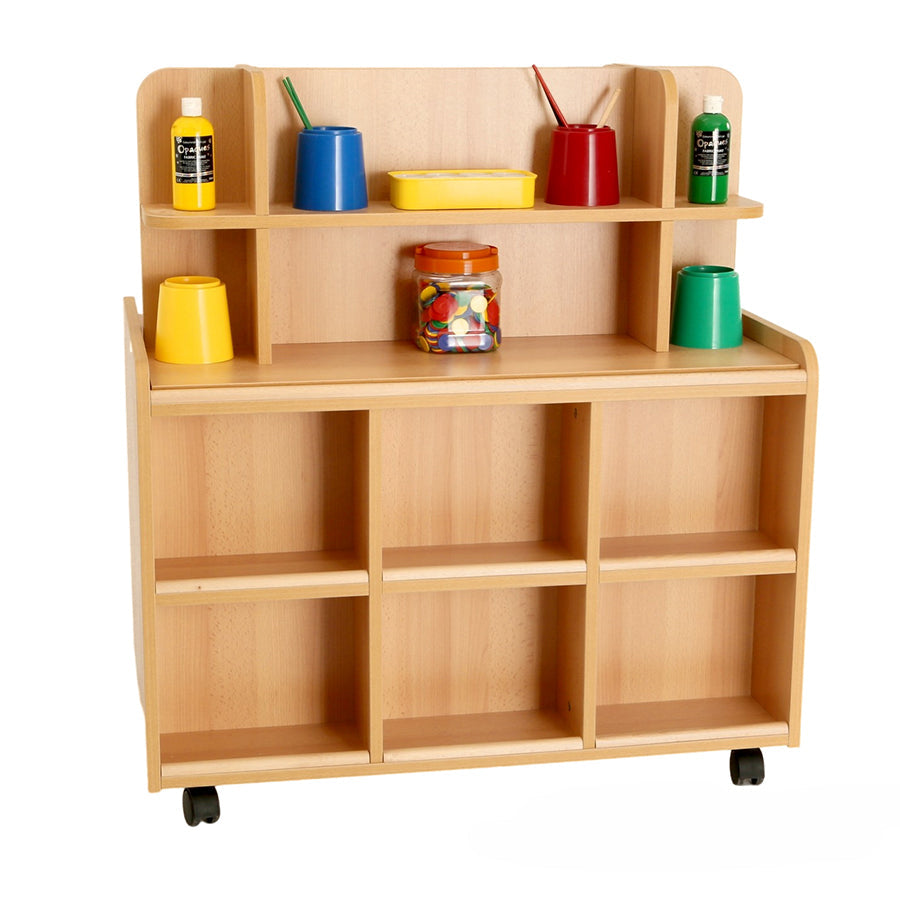Double Sided Resource Unit With Doors On One Side & Storage/Mirror