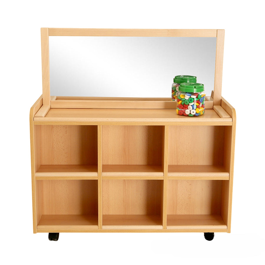 Double Sided Storage Unit With Mirror