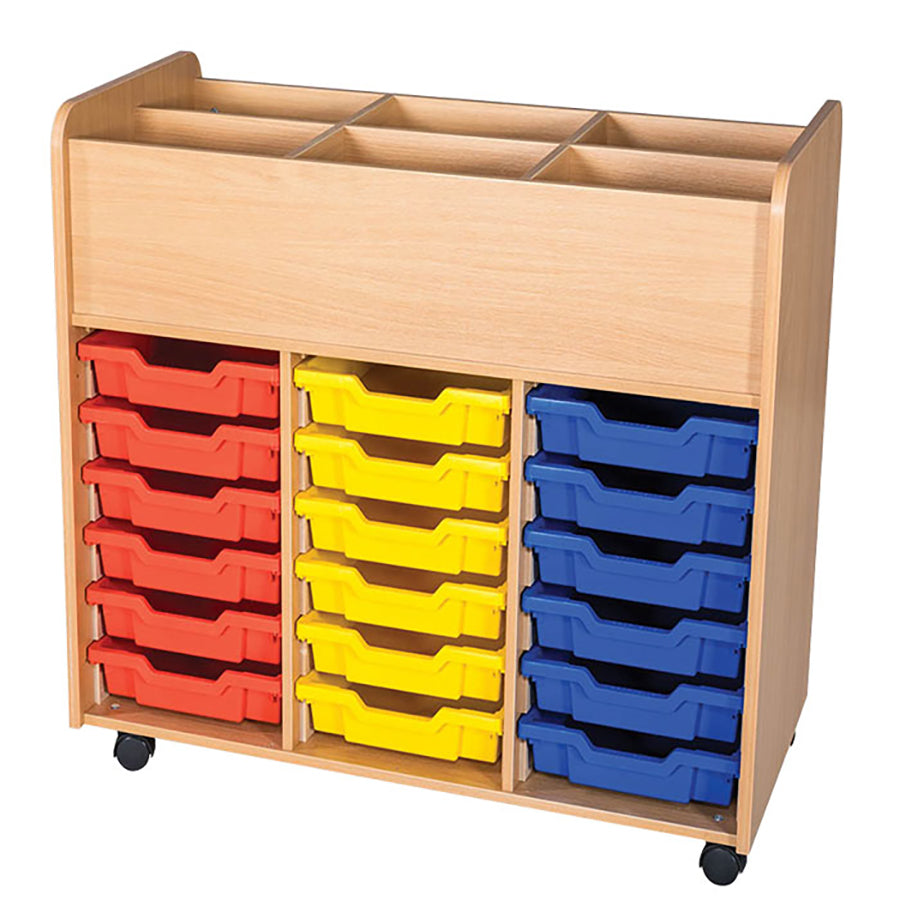 Kubbyclass 18 Tray Mobile Trolley with Top Storage