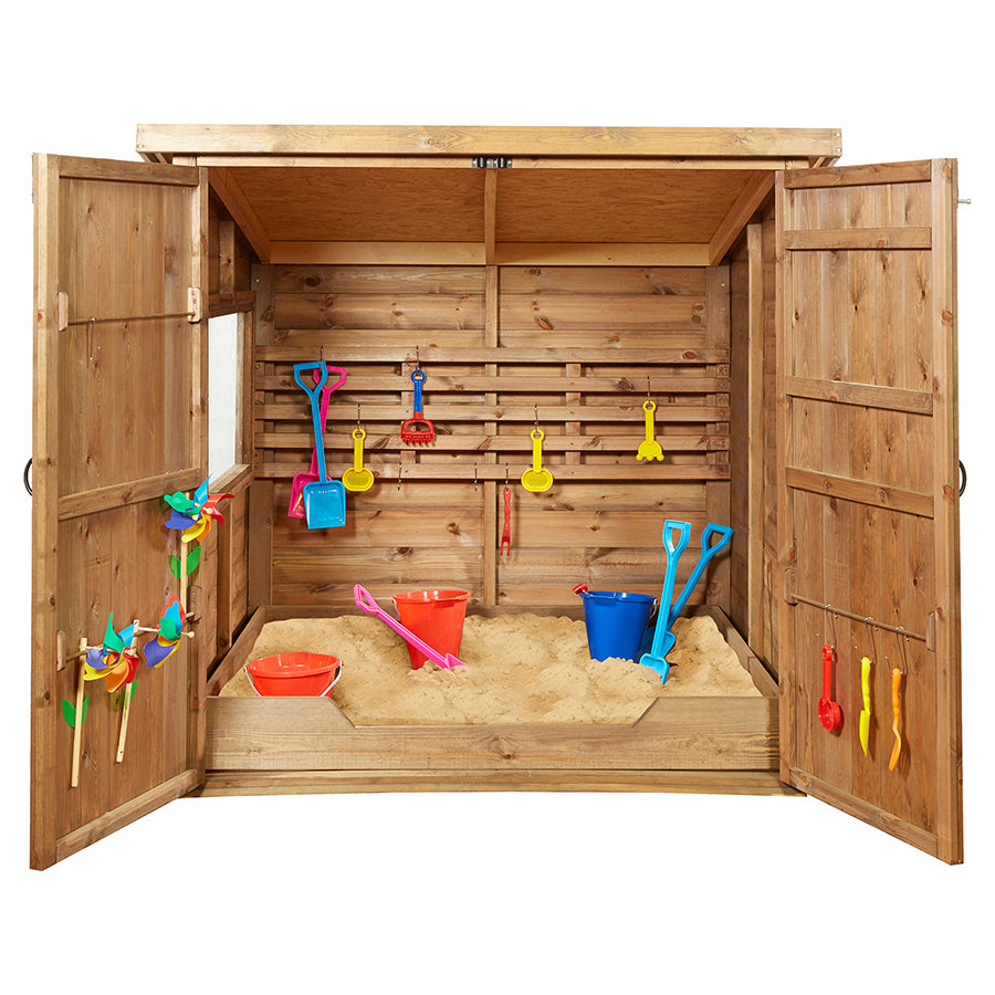 Cosy Wooden Sheltered Sandpit - (W)1.6m 29824-1