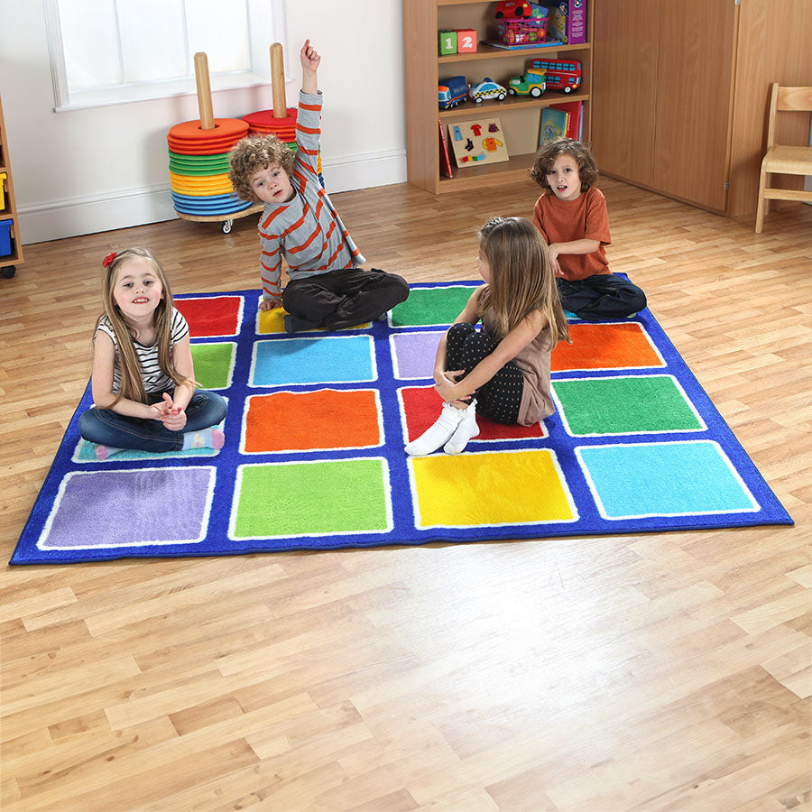 Rainbow Squares Placement Carpet