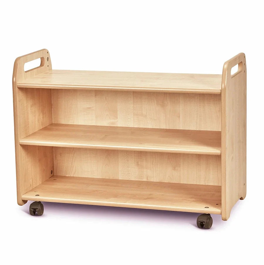 Mobile Shelf Unit with Display/Mirror Back 6 Clear Tubs or Baskets