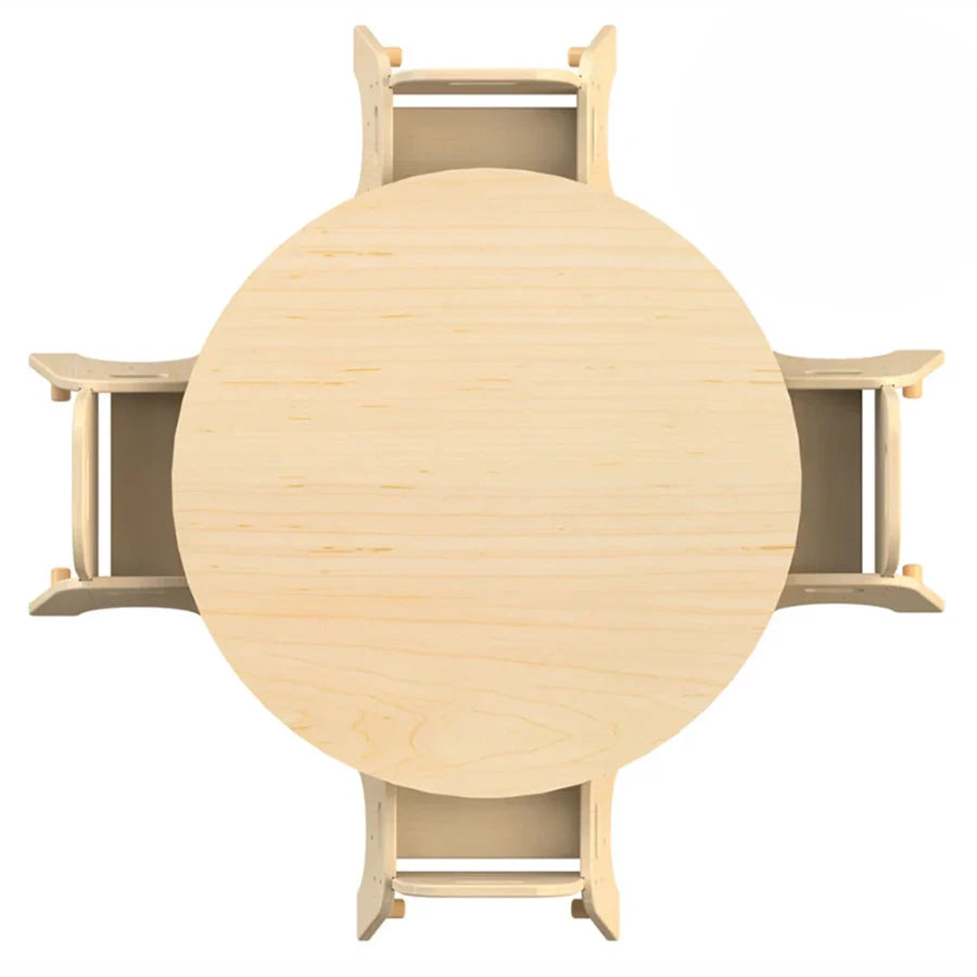Large Circular Table + 8 Sturdy Chairs