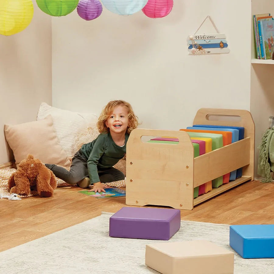 Soft Cushion Set and Storage Unit - Rainbow