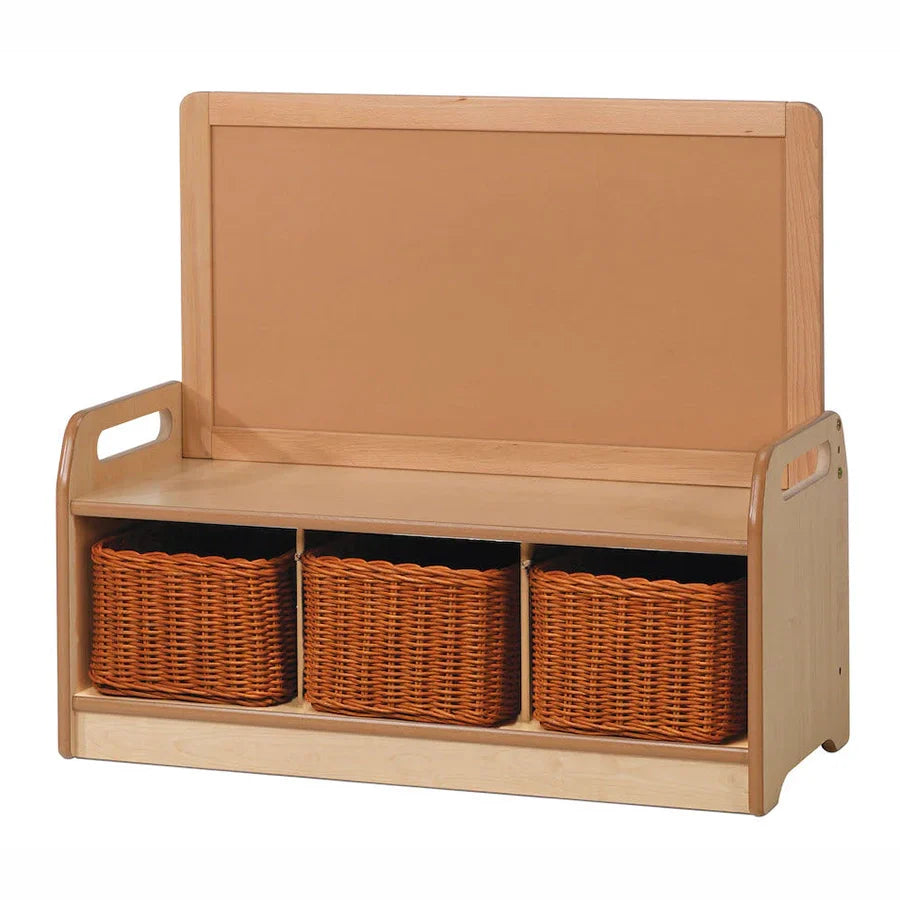 Low Display Storage Unit With 3 Clear Tubs or Baskets