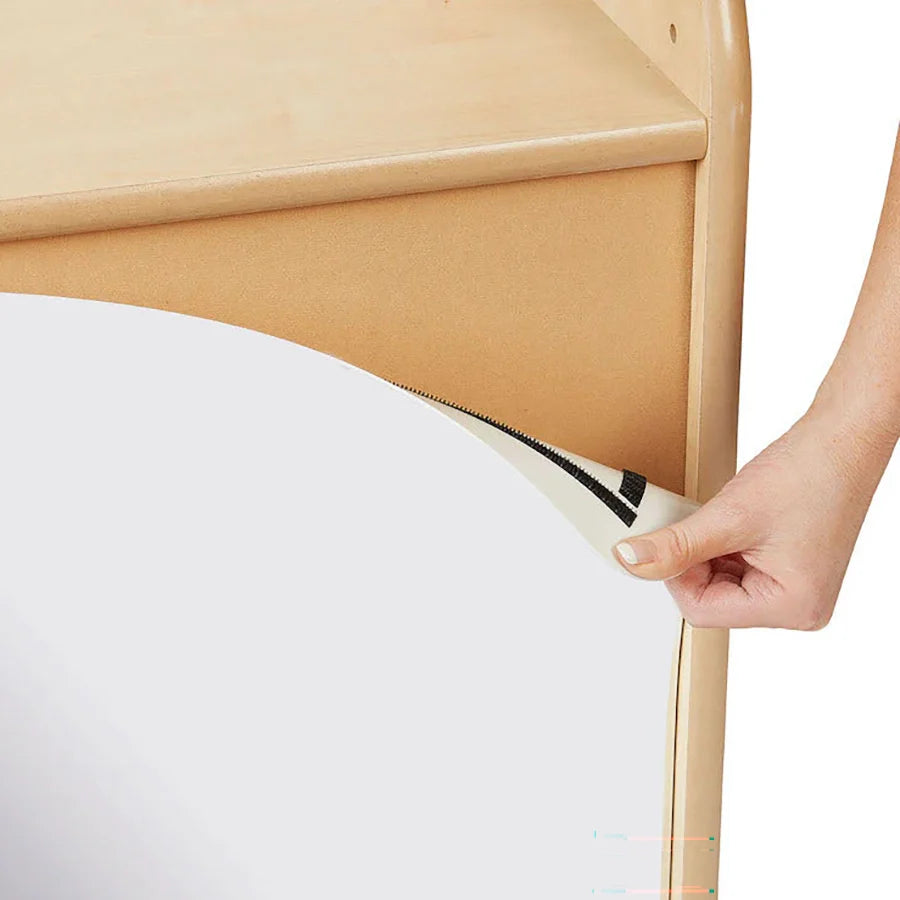 Lockable Storage Cupboard with Display and Mirror Back