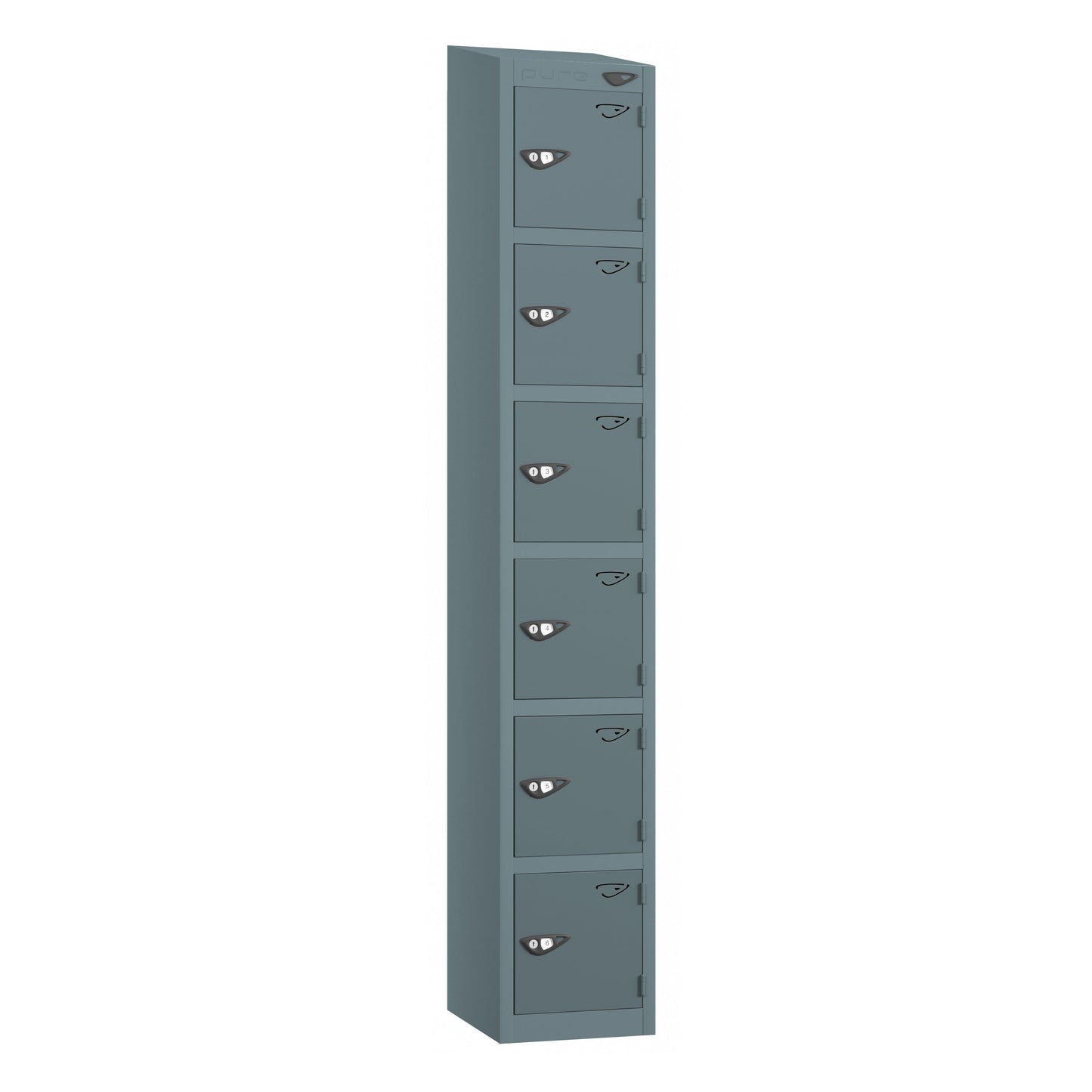 Pure Prime 6 Door Sloping Top Locker H1950/1800xW300xD380mm