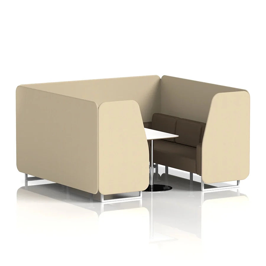 Brixworth Booth in Two Tone - 6 Seater with White Table
