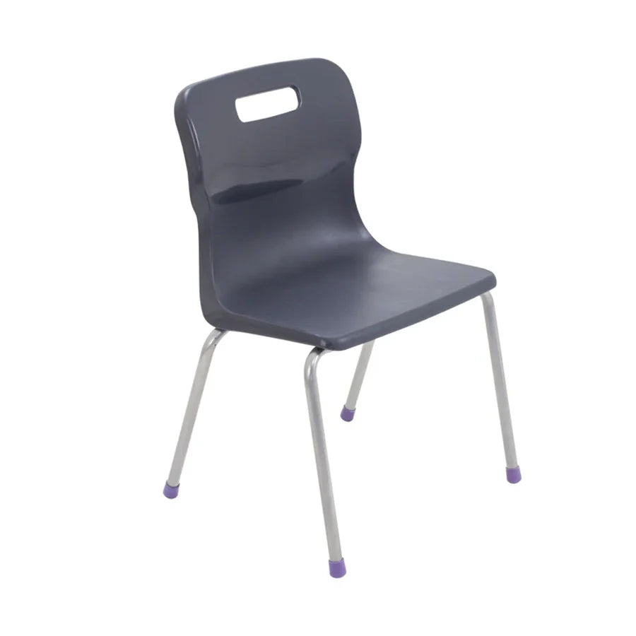 Titan 4 Leg Chair with Steel Frame and Charcoal Polypropylene Seat Size Mark 2 SH310mm