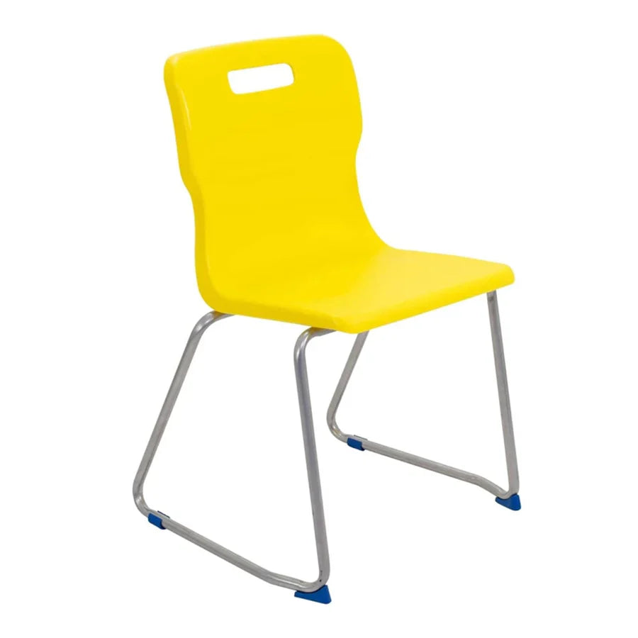 Titan Skid Base Chair with Steel Frame and Yellow Polypropylene Seat Size Mark 6 SH460mm