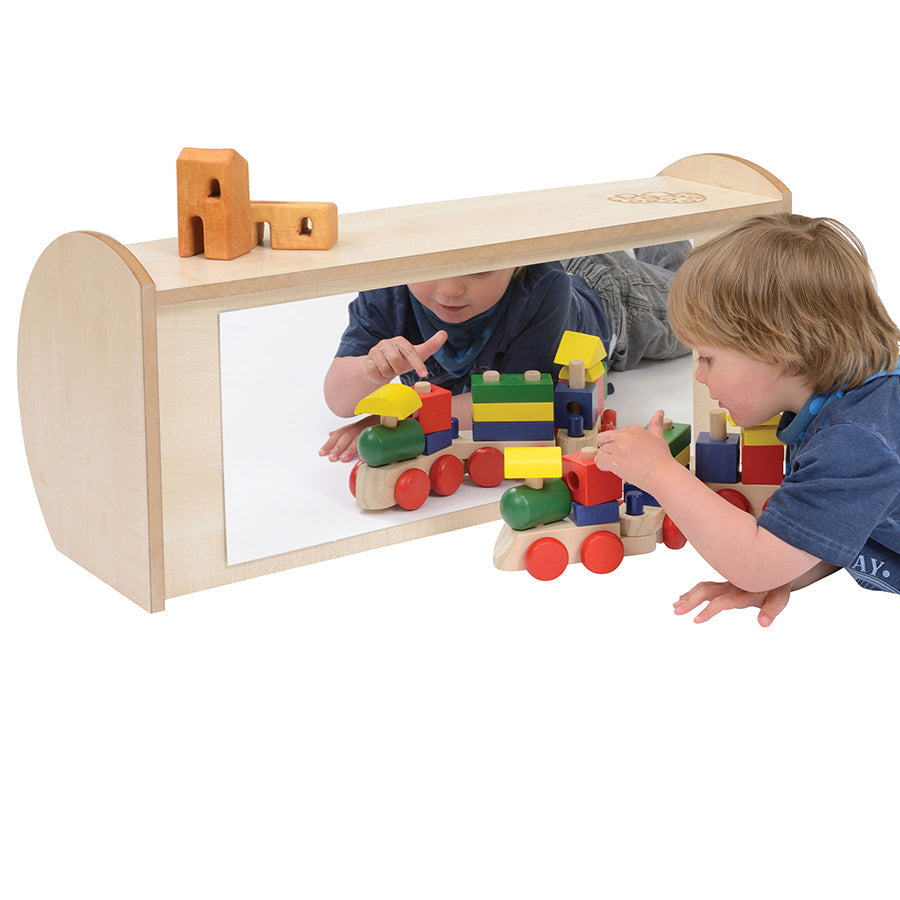 Twoey Mini Shelf Unit with Mirror Back S-2860-07 BO30002-MAPLE 3