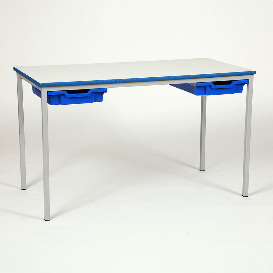 Morleys Fully Welded Classroom Table 1100x550 Rectangular Spray PU Edge with Tray