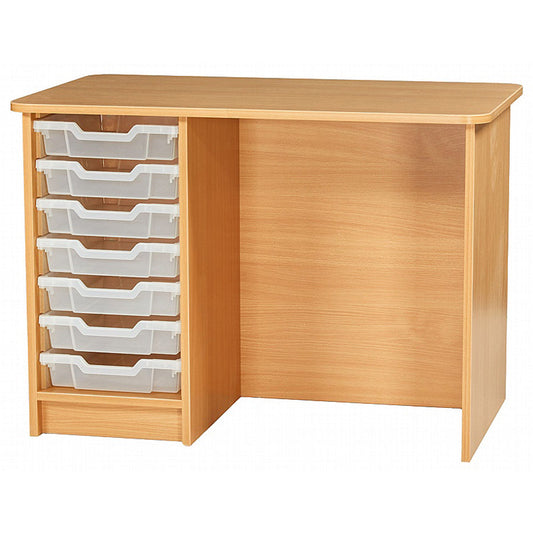 Kubbyclass® Single Pedestal 7 Tray Desk