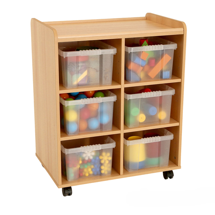 6 Deep Storage Unit With 6 Clear Trays