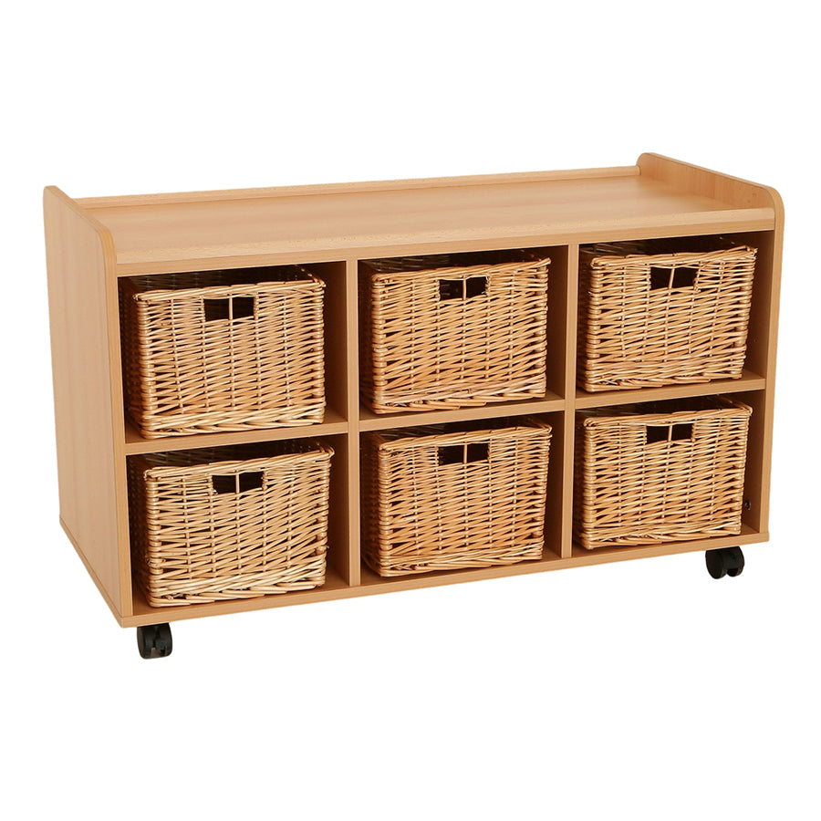 6 Deep Horiz Storage Unit With Willow Baskets