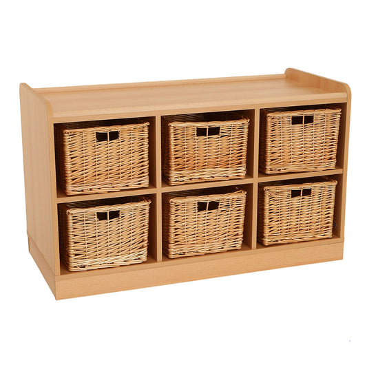 6 Deep Horiz Storage Unit With Willow Baskets