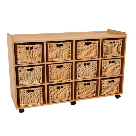 12 Deep Storage Unit With Willow Baskets