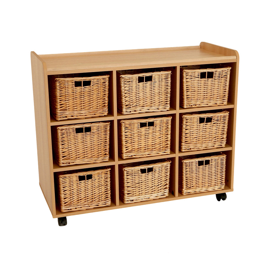 9 Deep Storage Unit With Willow Baskets