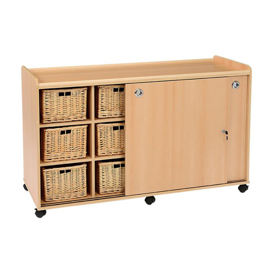 12 Deep Storage Unit With Doors/Willow Baskets