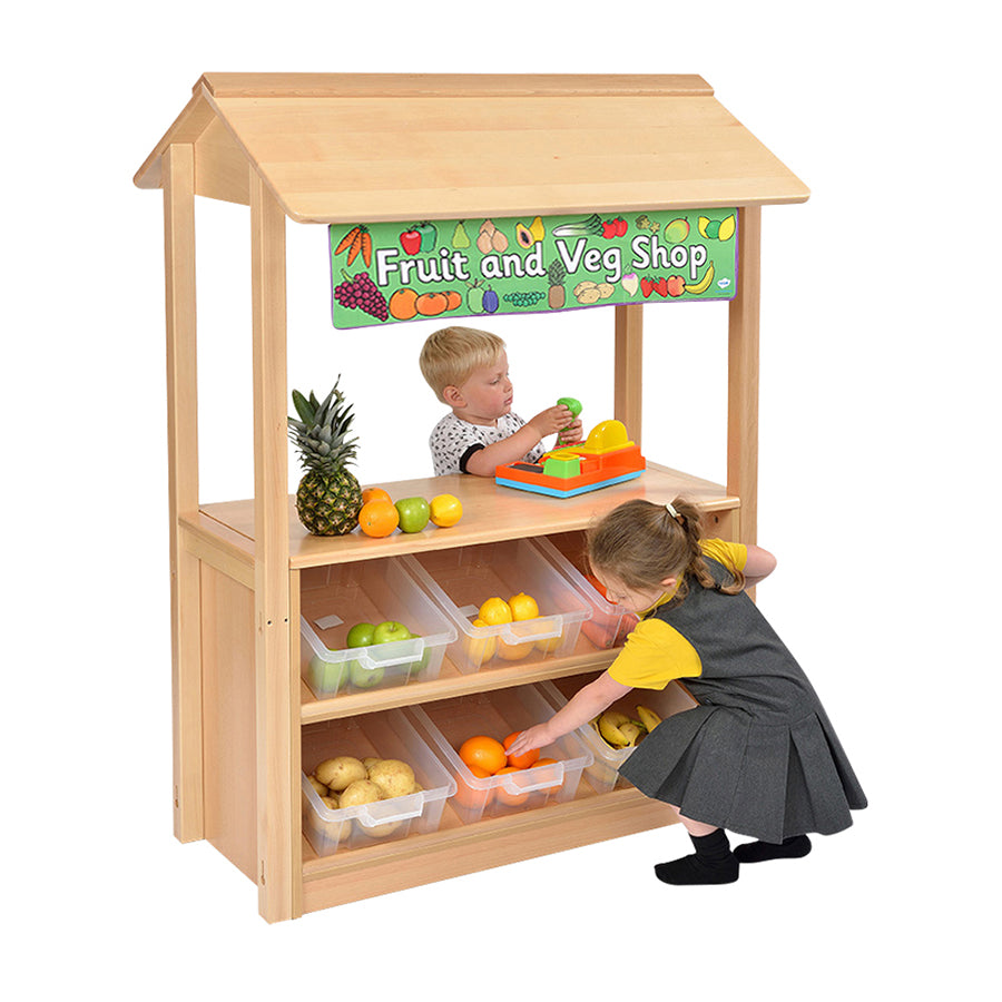 Room Scene Angled Tidy Store With Trays & Shop Canopy