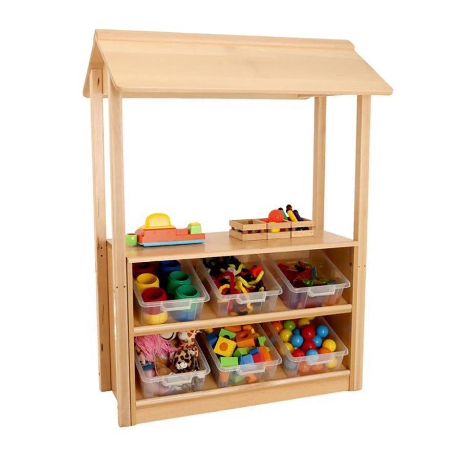 Room Scene Angled Tidy Store With Trays & Shop Canopy