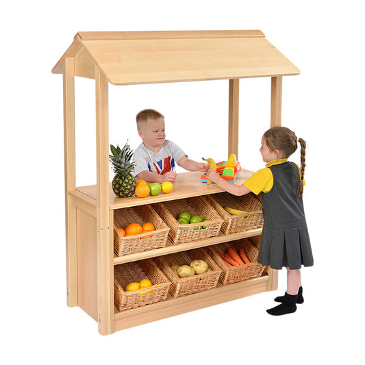 Room Scene Angled Tidy Store With Baskets & Shop Canopy