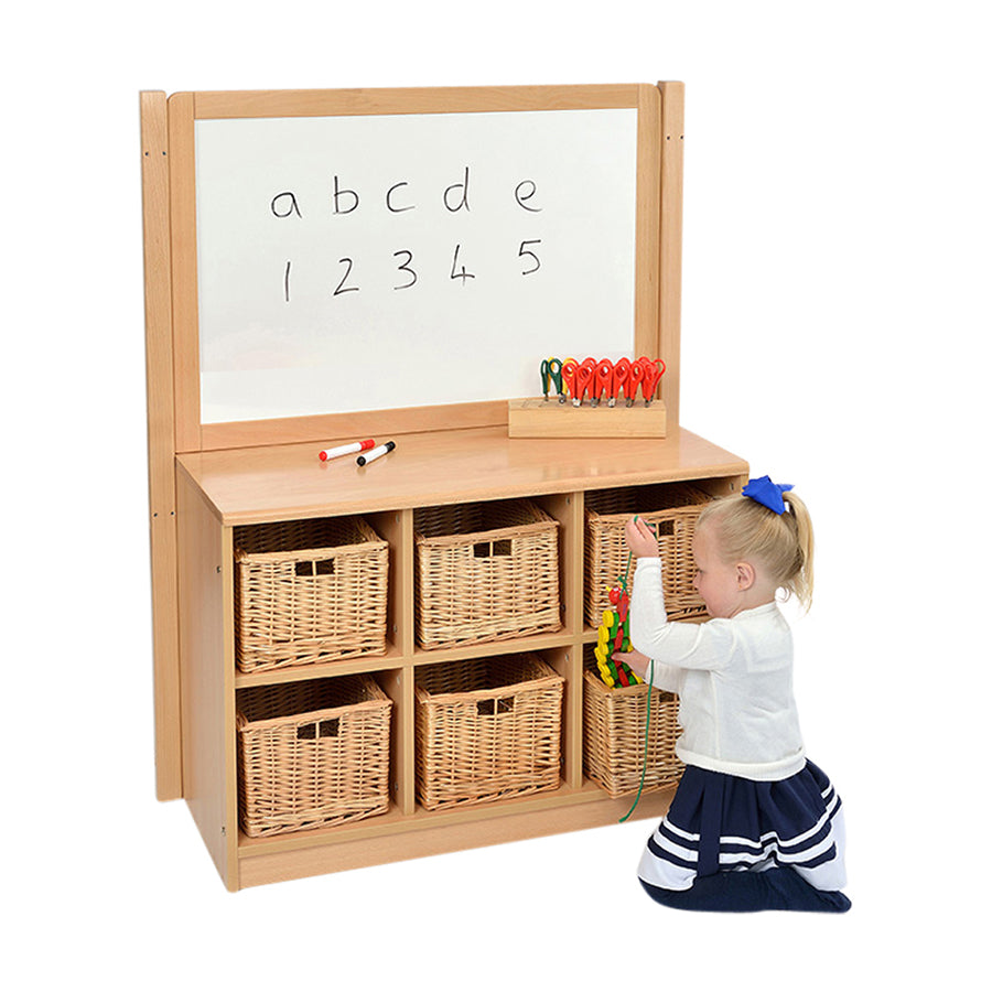 Rs 6 Basket Storage Unit With Drywipe/Mirror Divider