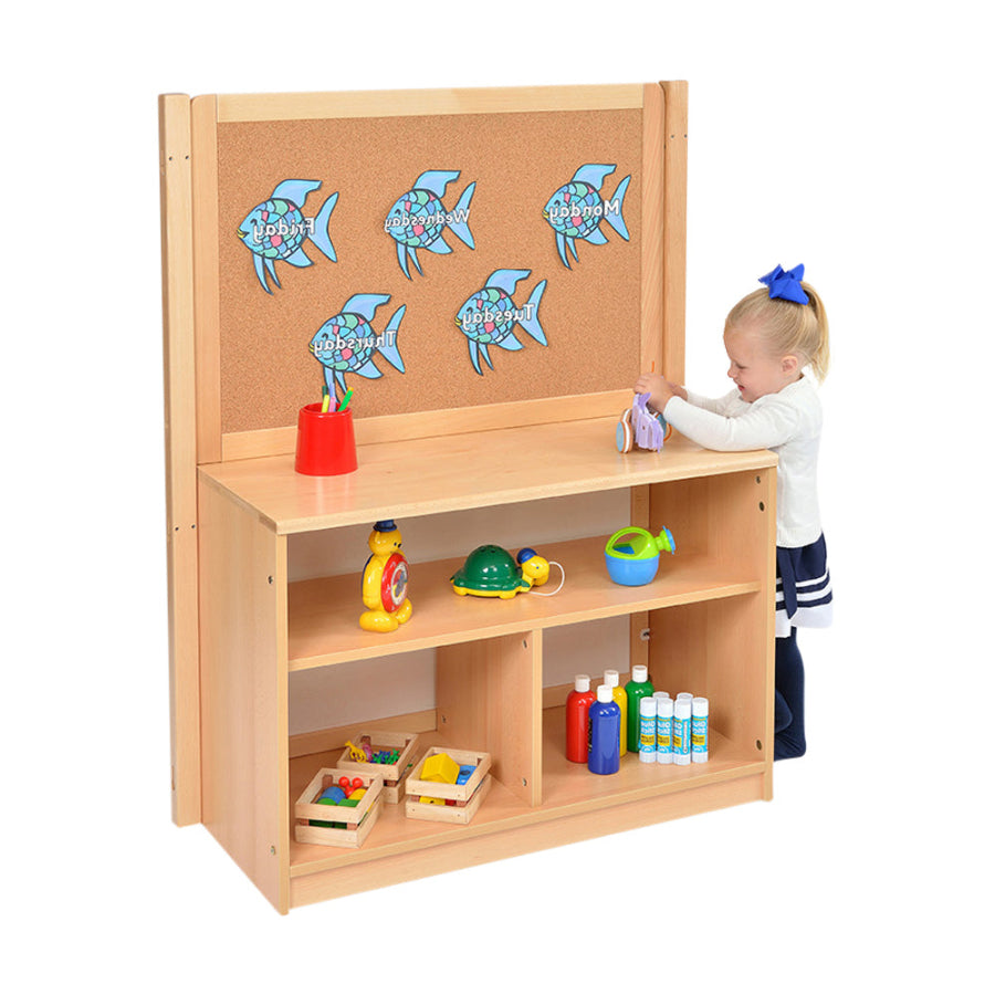 RS Open Bookcase With Insert Panel & Cork Divider