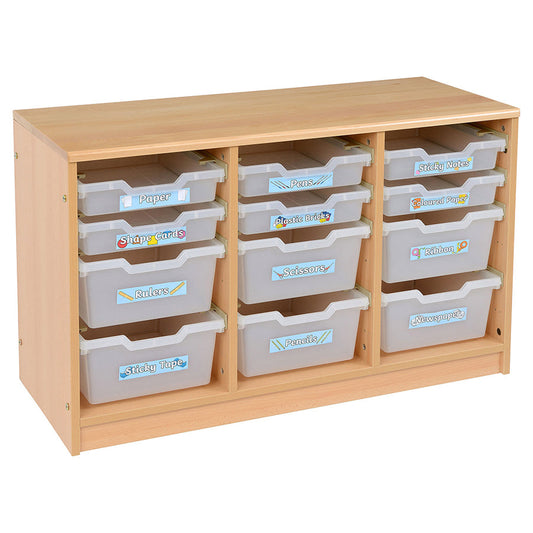 Room Scene 3 Bay A4 6 Deep & 6 Shallow Clear Tray Unit