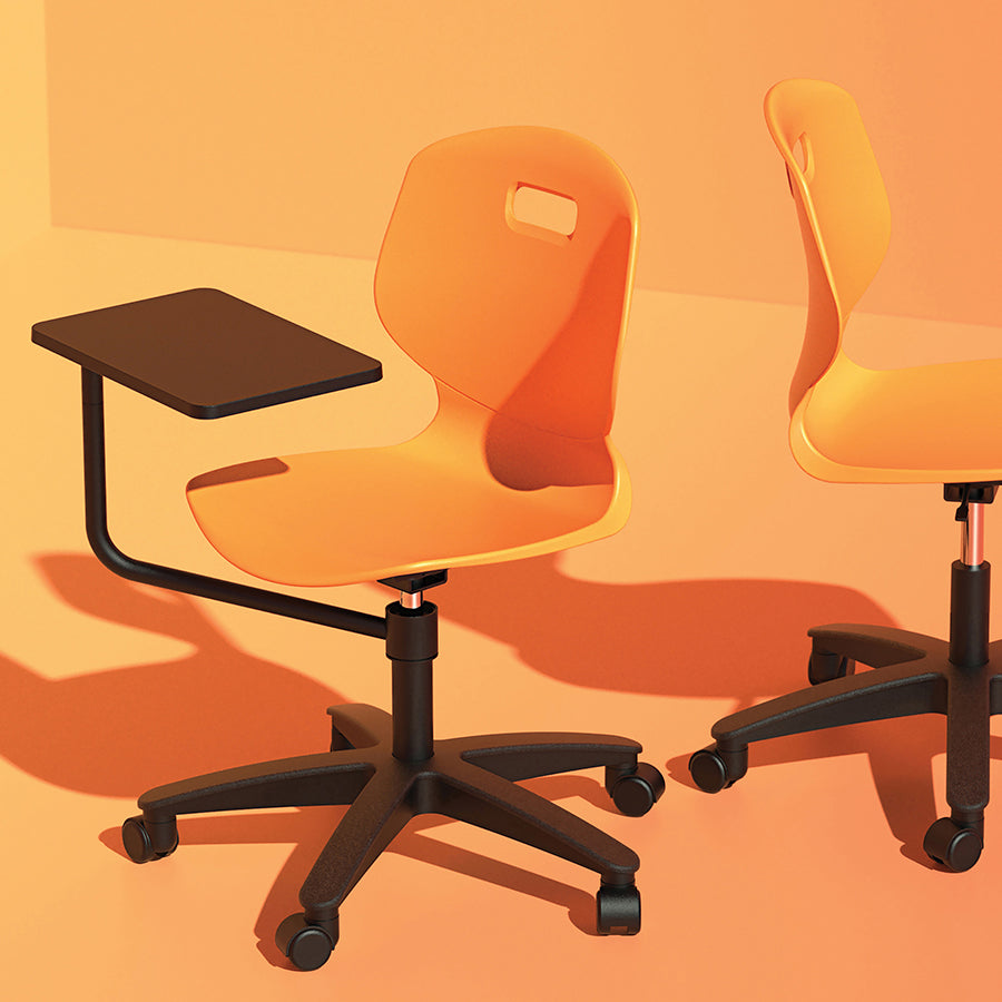 Arc Swivel Chair with Arm Tablet