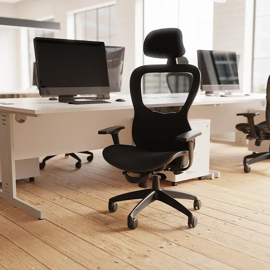 Stealth Shadow High Mesh Back Ergonomic Posture Chair with Arms and Headrest