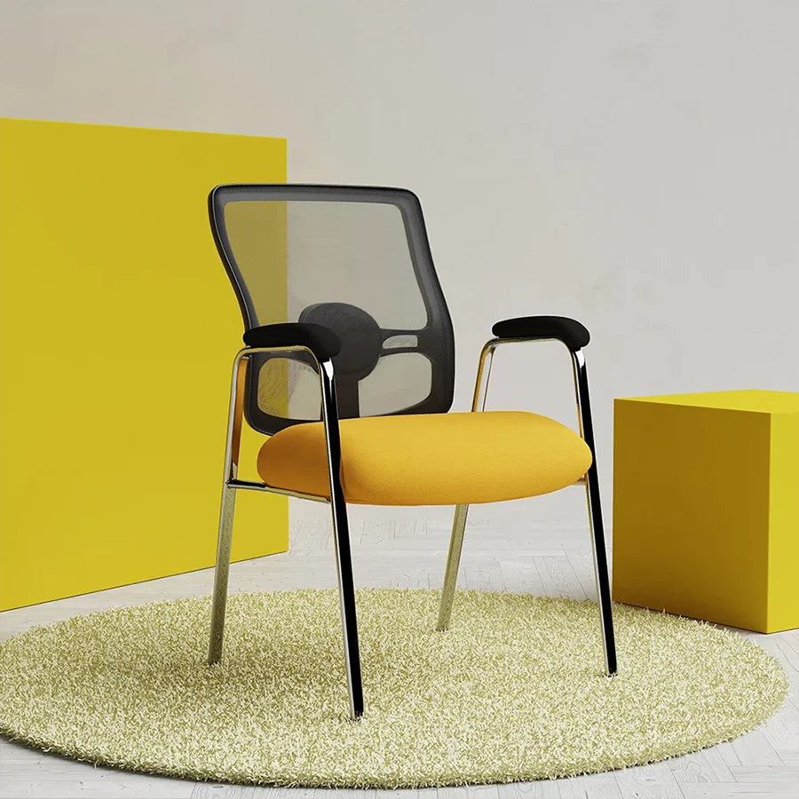 Portland Medium Mesh Back (Straight Leg) Visitor Chair with Arms
