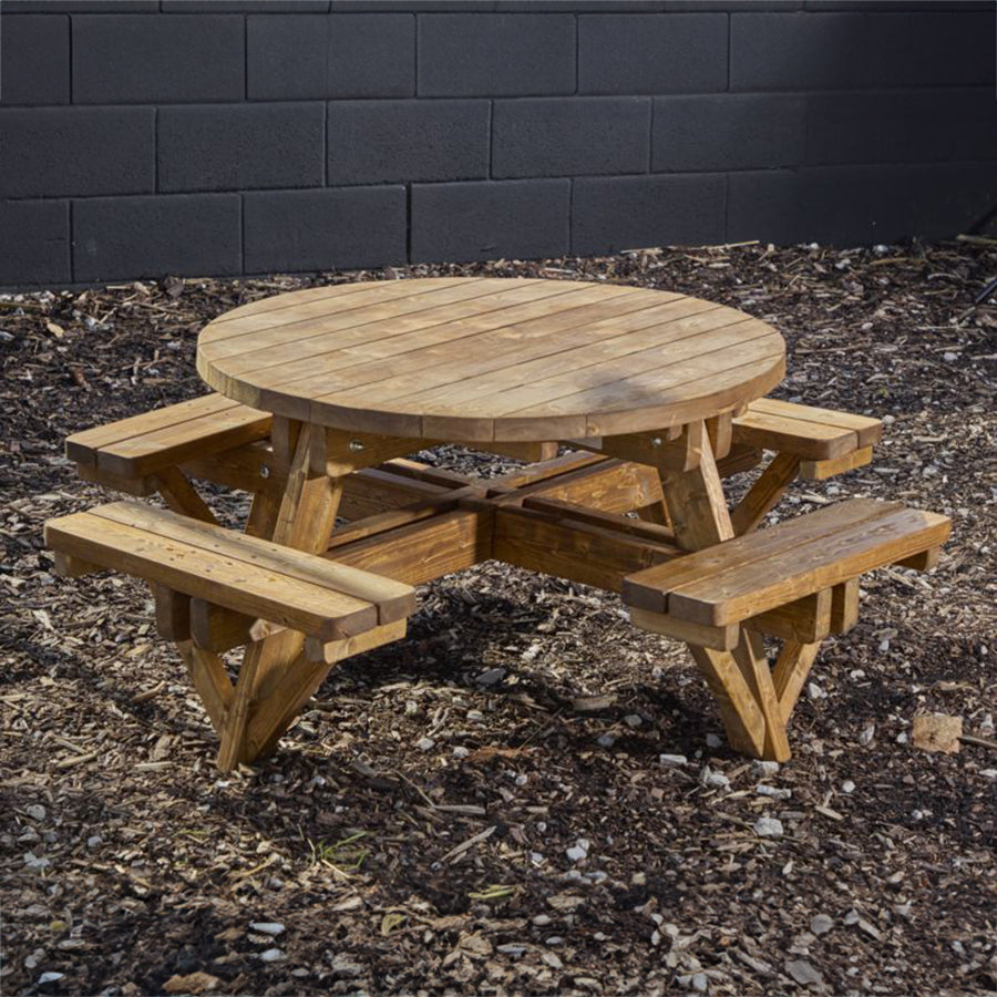 Round Picnic Bench for 8
