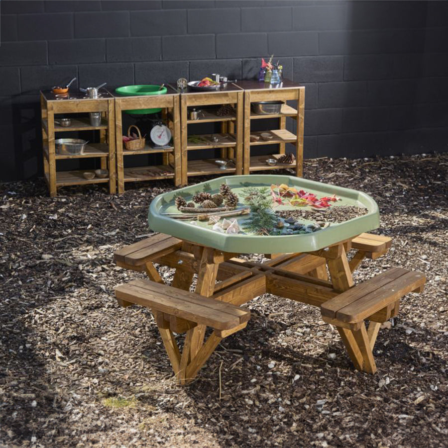 Round Picnic Bench for 8