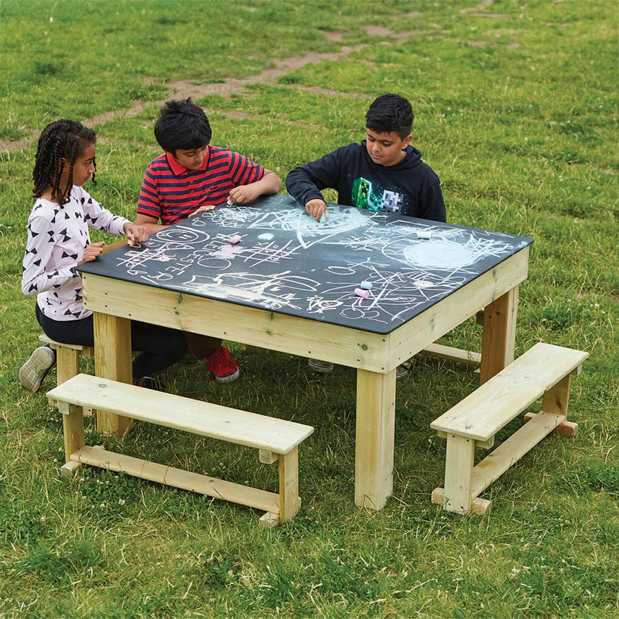 Chalkboard Table with Benches