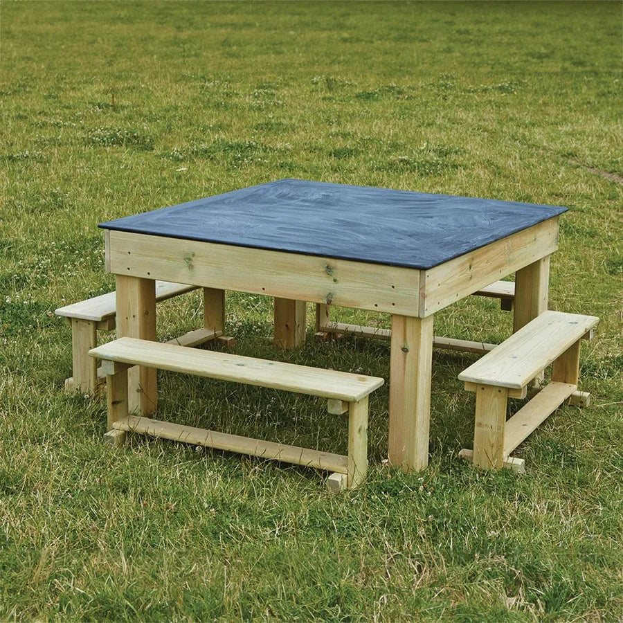 Chalkboard Table with Benches