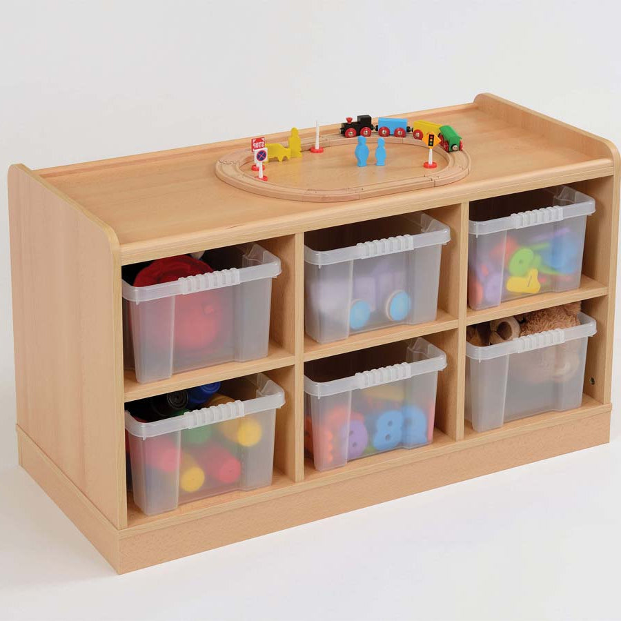 6 Horiz Storage Unit With Clear Trays Static/Mobile