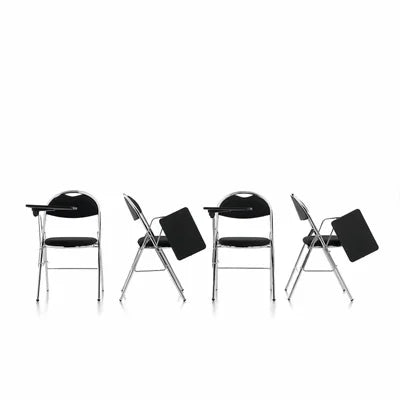 Milan High Back Black Vinyl Chrome Frame Folding Visitor Chair