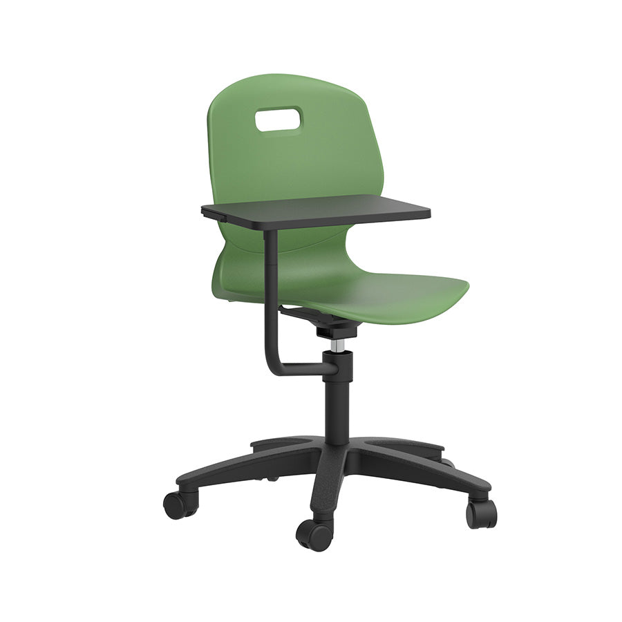 Arc Swivel Chair Forest with tablet front side view