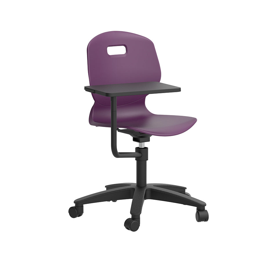 Arc Swivel Chair Grape with tablet front side view