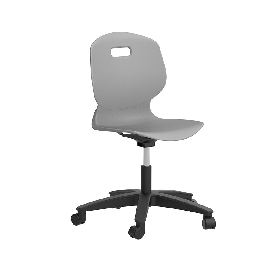 Arc Swivel Chair Grey front side view
