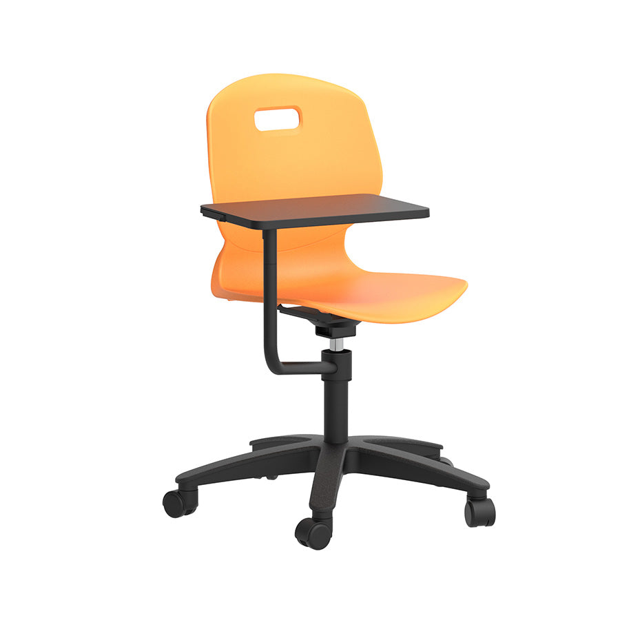 Arc Swivel Chair Marigold with tablet front side view