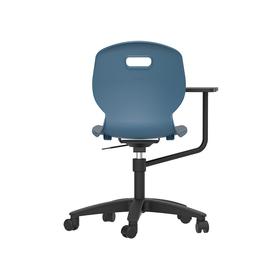 Arc Swivel Chair Steel Blue with tablet back view