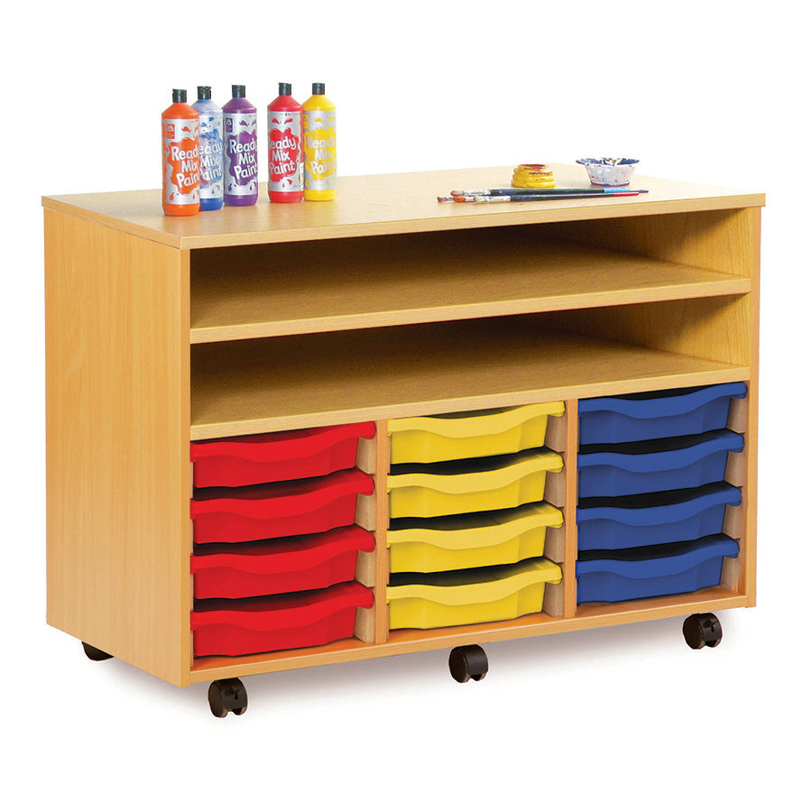 Calypso 12 Single Trays Double Bay Shelf Unit
