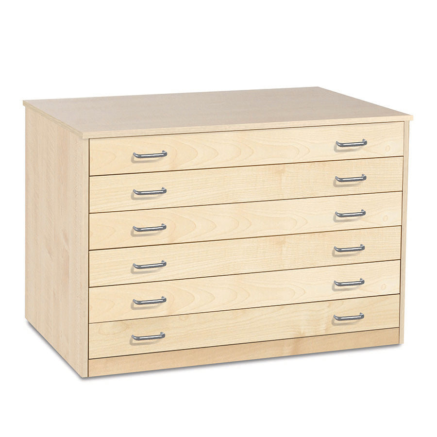 6 Drawer  Plan Chest with Drawer Stops Static or Mobile