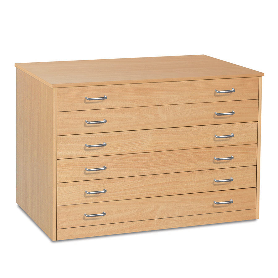 6 Drawer  Plan Chest with Drawer Stops Static or Mobile