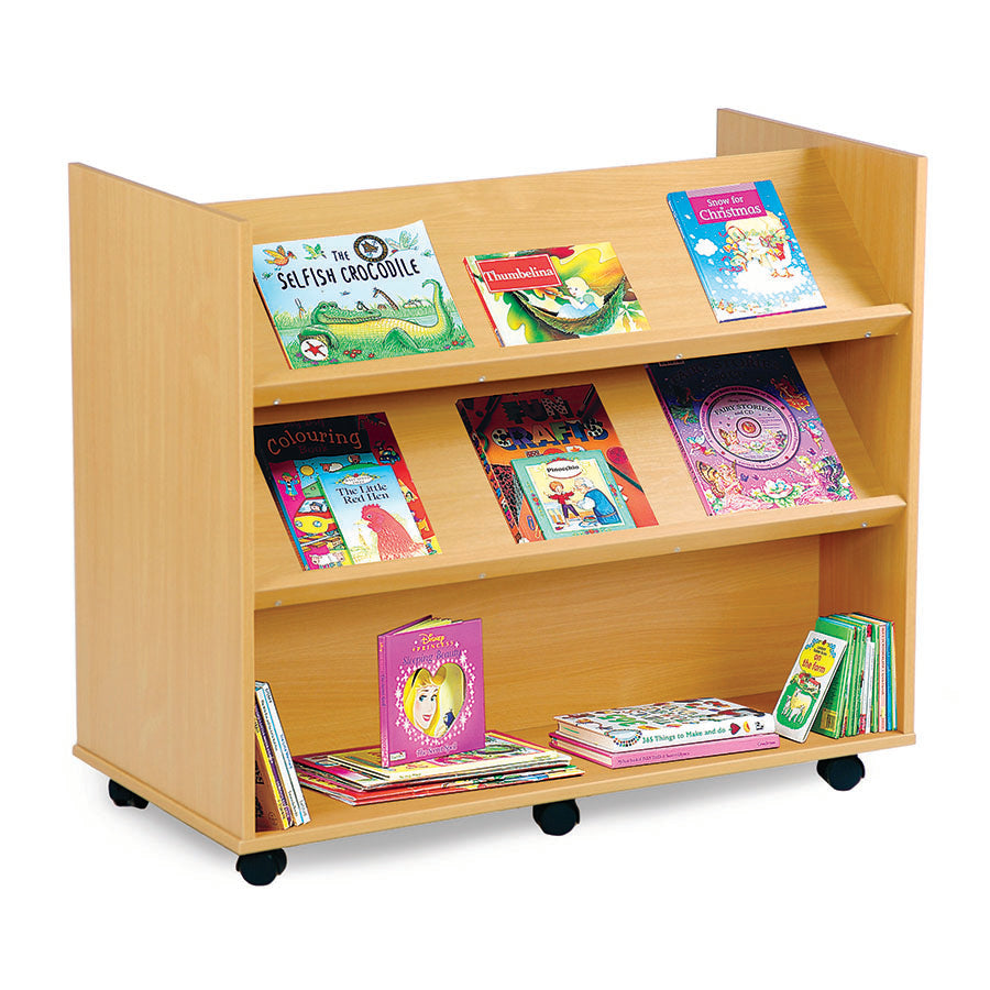 Calypso Library Unit with 2 Angled & 1 Horizontal Shelf Each Side