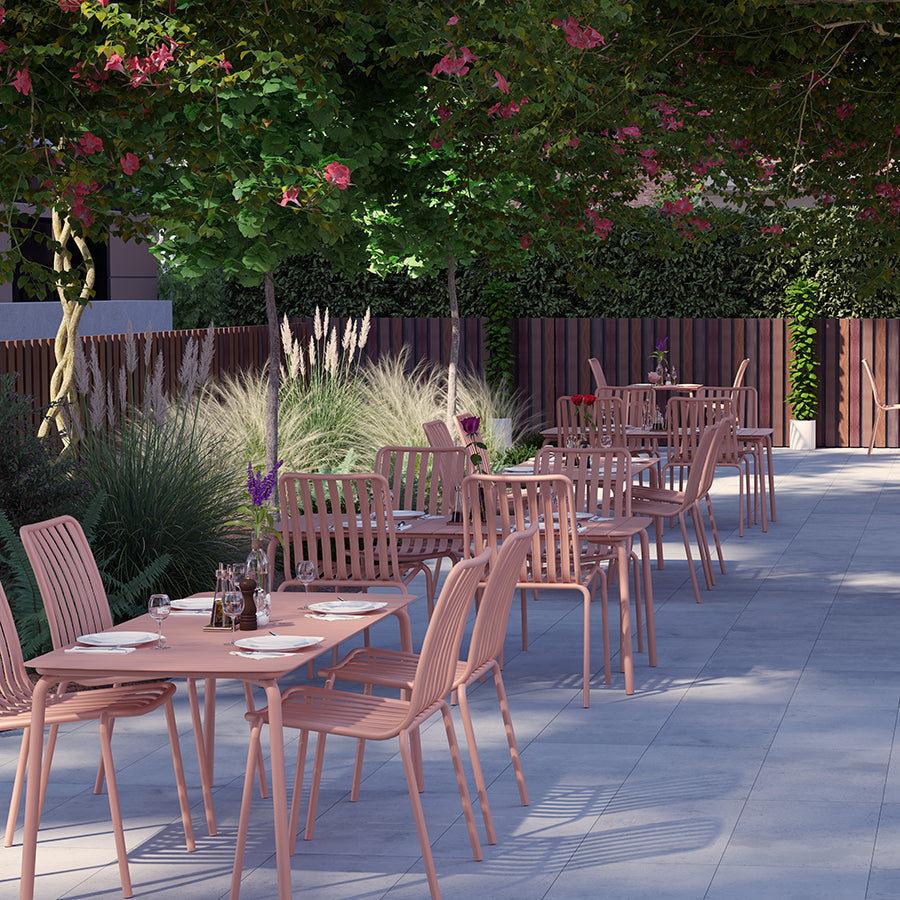 Breeze Aluminium Slatted Rectangular Table