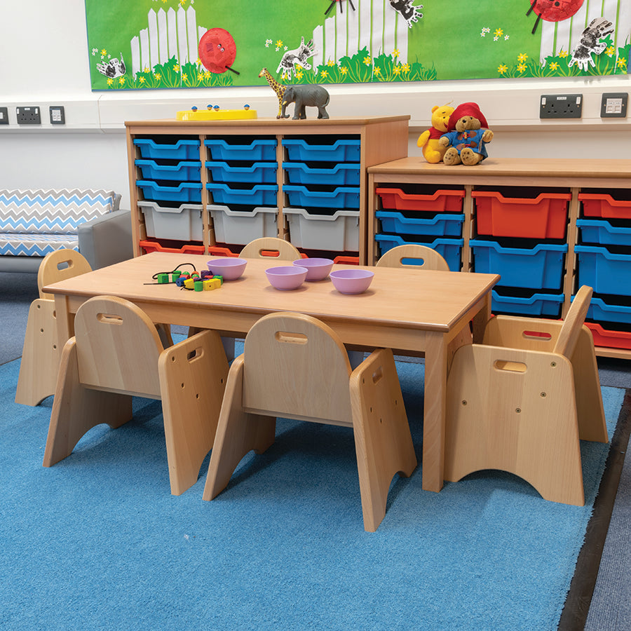 Kinder Small Rectangular Table & 6 Chairs